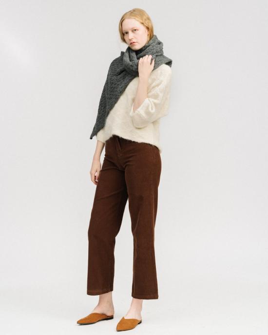  울 하이드 머플러/스카프 레이스 알파카 스카프 차콜 - WOL HIDE