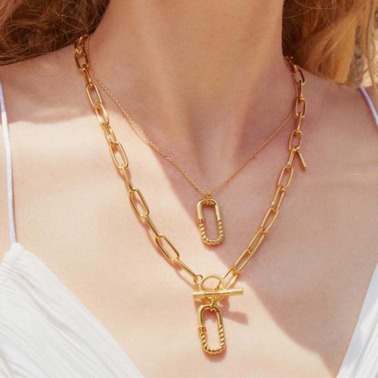  일레 란 목걸이/팬던트 플러키 락 골드 체인 목걸이