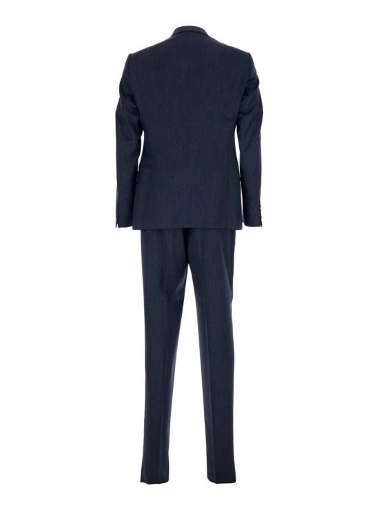  엠포리오 아르마니 수트 자켓 더블 브레스트 수트 (피크 리버스 포함) 블루 - EMPORIO ARMANI