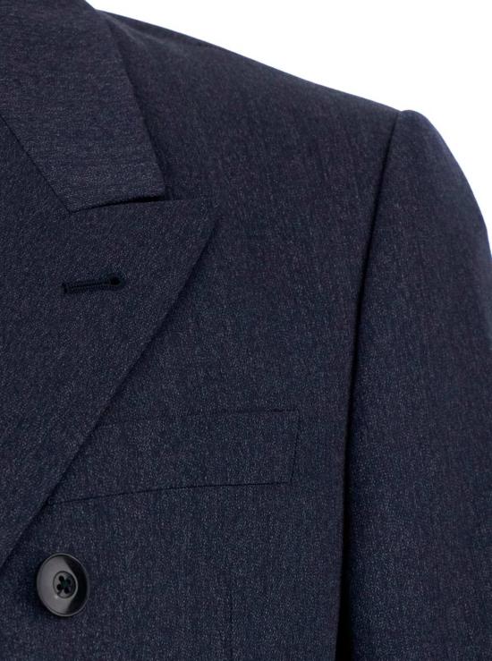  엠포리오 아르마니 수트 자켓 더블 브레스트 수트 (피크 리버스 포함) 블루 - EMPORIO ARMANI