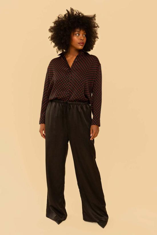  Whimsy + Row 긴팔 티셔츠 윔지 + 로우 데니스 탑 레드 폴카 도트 - OTHER BRANDS