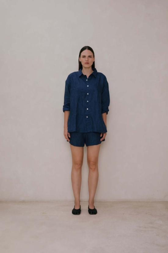  at Dawn. 셔츠 새벽에. 클래식 셔츠 블루 스트라이프/두부