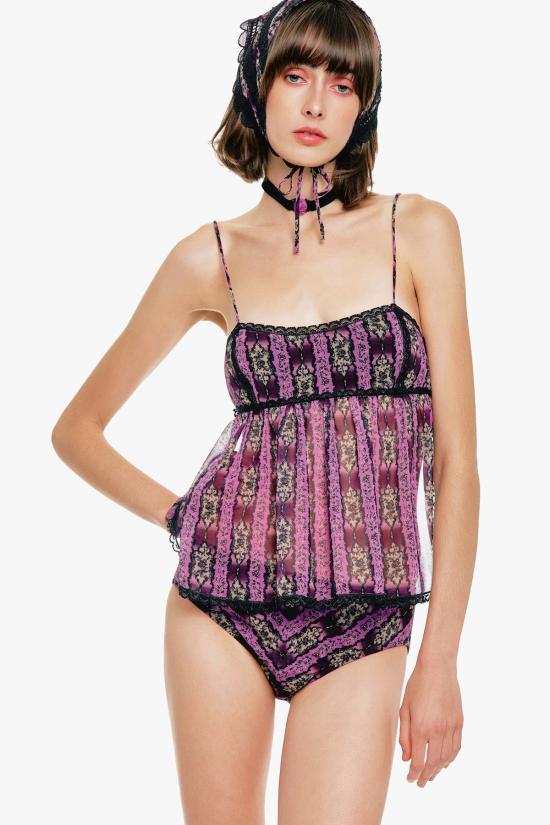  안나 수이 비키니 수영복 카메오 스트라이프 프린트 선수트 - ANNA SUI