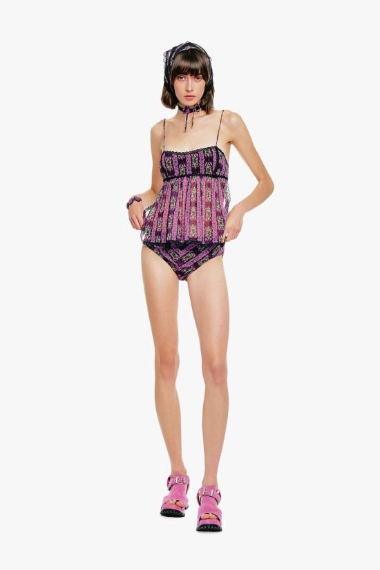  안나 수이 비키니 수영복 카메오 스트라이프 프린트 선수트