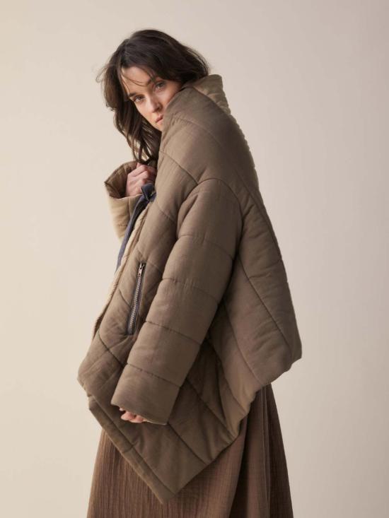  아멘테 봄버 자켓 블랭킷 퀼트 재킷 - AMENTE