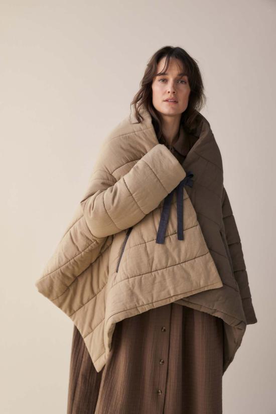  아멘테 봄버 자켓 블랭킷 퀼트 재킷