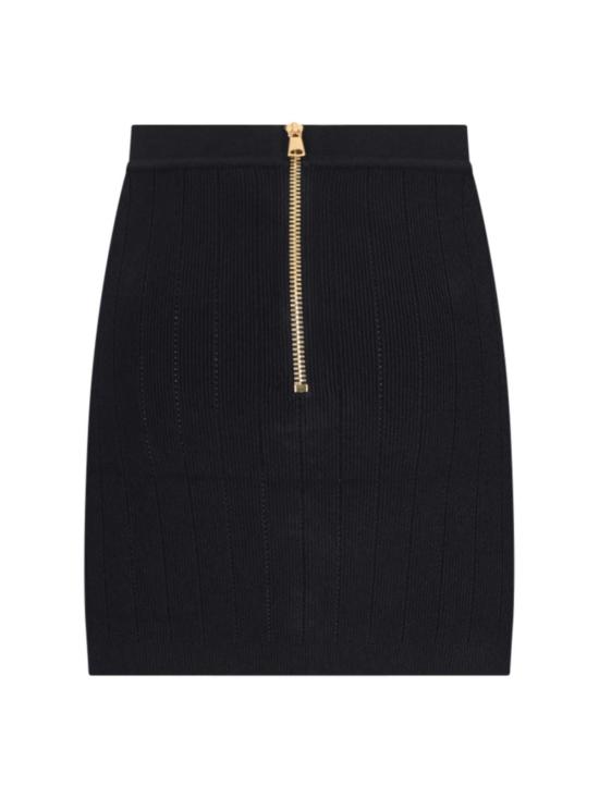  발망 숏 스커트 니트 미니 스커트 오파 느와르 - BALMAIN