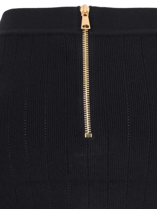  발망 숏 스커트 니트 미니 스커트 오파 느와르 - BALMAIN