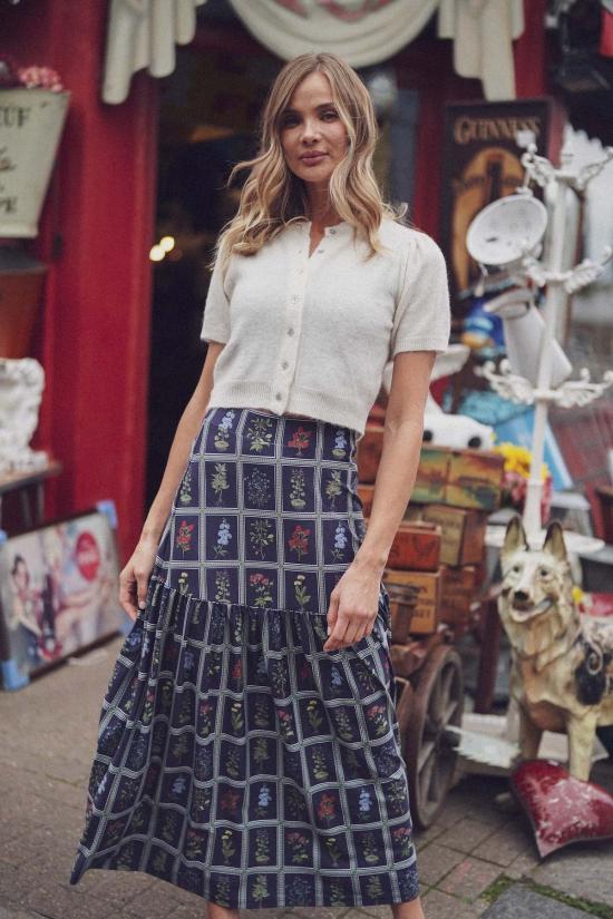  Smith & Quinn 롱 스커트 스미스앤퀸 페이 스커트 가드너스 윈도우 네이비