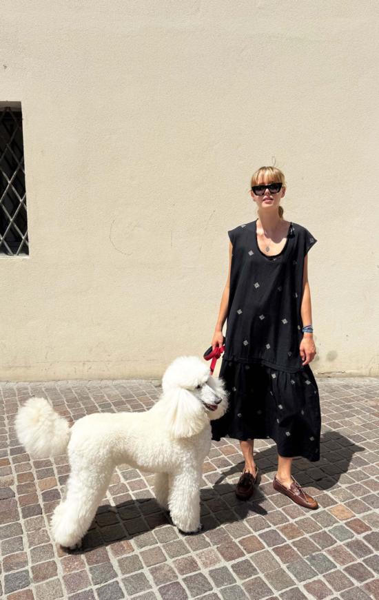  투 롱 원피스 드롭 웨이스트 잠다니 부티 코튼 드레스 - TWO