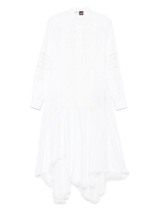  로에베 미디 원피스 코튼 셔미지에 드레스 화이트