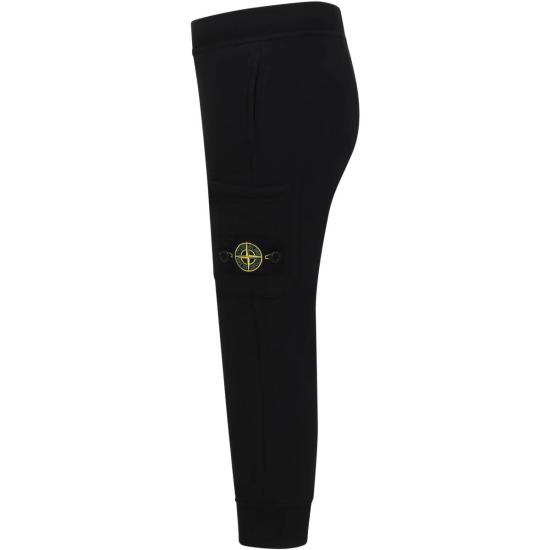  [키즈] 스톤 아일랜드 트레이닝/조거 팬츠 키즈 아이코닉 로고  블랙 - STONE ISLAND