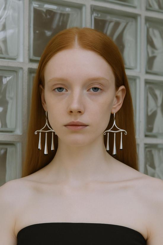  만시 이어링 마안시 샹들리에 스크롤 귀걸이 - MAANCY