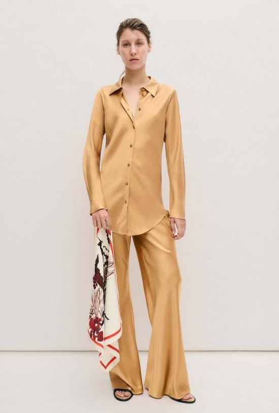  실크 런드리 블라우스 실크 세탁 바이어스컷 셔츠 카우리 - SILK LAUNDRY