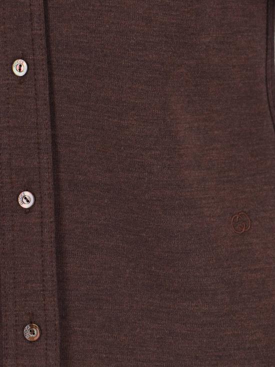  구찌 반팔 티셔츠 로고 셔츠 브라운 - GUCCI