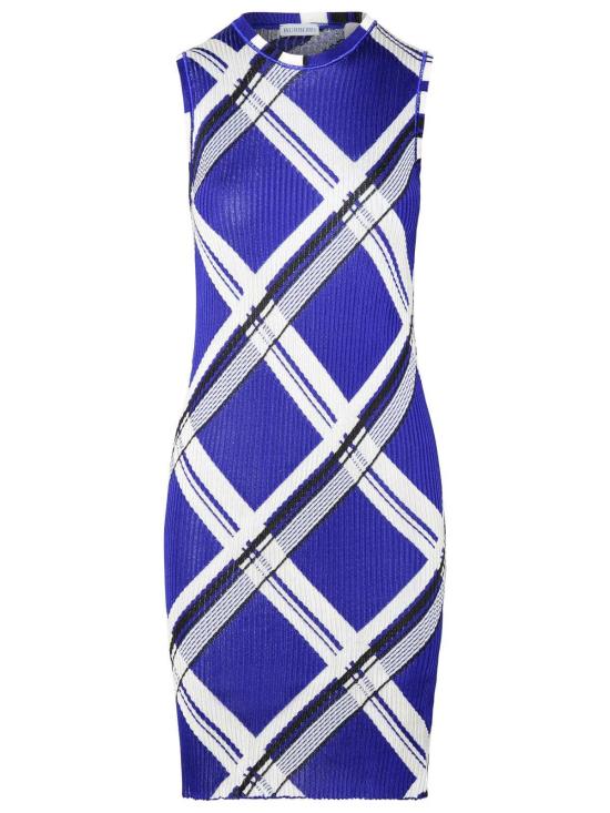  버버리 미디 원피스 실크 드레스 블루