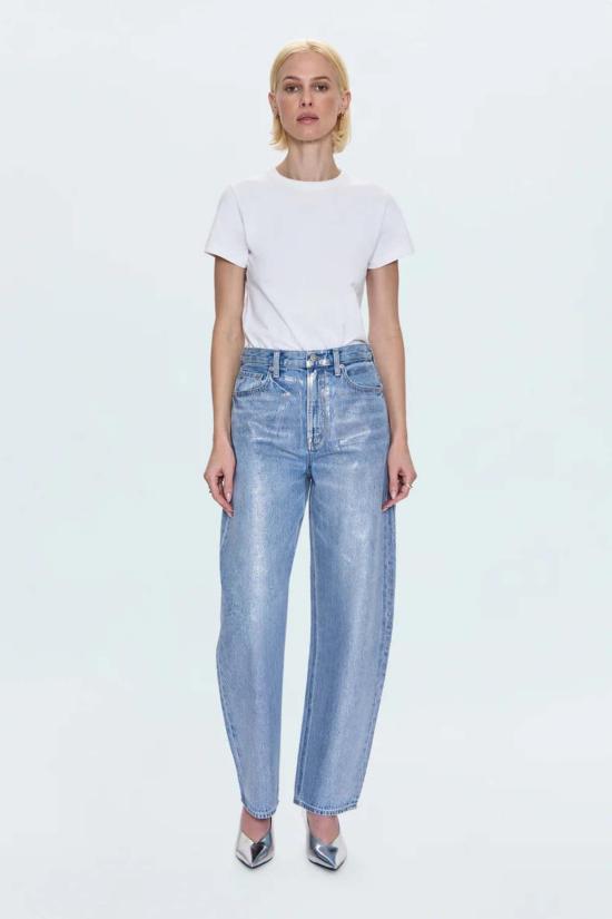  피스톨라 데님 팬츠 웨스 하이 라이즈 배럴 진 - PISTOLA