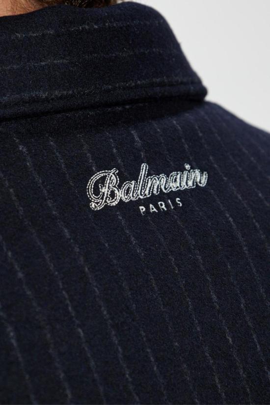  발망 자켓 가죽 소매 재킷 블랙 - BALMAIN