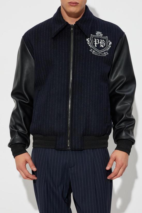  발망 자켓 가죽 소매 재킷 블랙 - BALMAIN