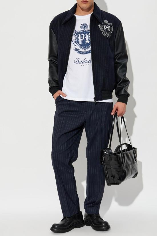  발망 자켓 가죽 소매 재킷 블랙 - BALMAIN