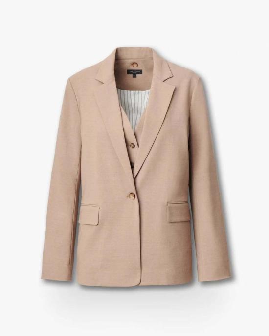  랙앤본 수트 자켓 Rag & Bone Jennifer Combo Blazer Heathered Camel - RAG & BONE