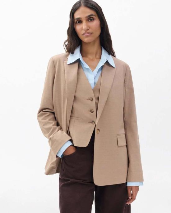  랙앤본 수트 자켓 Rag & Bone Jennifer Combo Blazer Heathered Camel