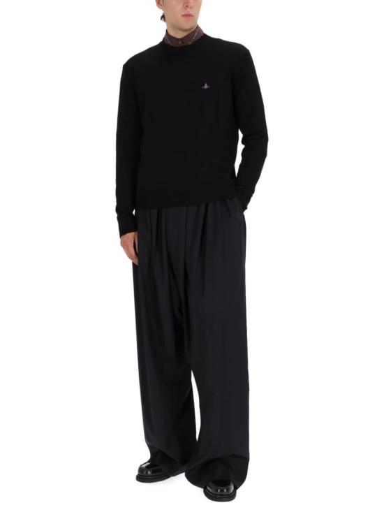  비비안웨스트우드 스웨터 비비안 웨스트우드 알렉스 저지 로고  블랙 - VIVIENNE WESTWOOD