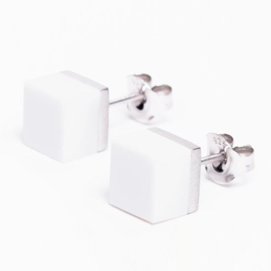  밍유왕 이어링 밍위왕 큐빅 귀걸이 화이트 아게이트