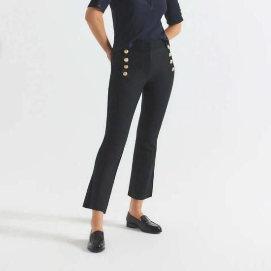  데렉 램 크롭 팬츠 데릭 램 로버트슨 크롭 플레어 세일러 버튼 팬츠 - DEREK LAM