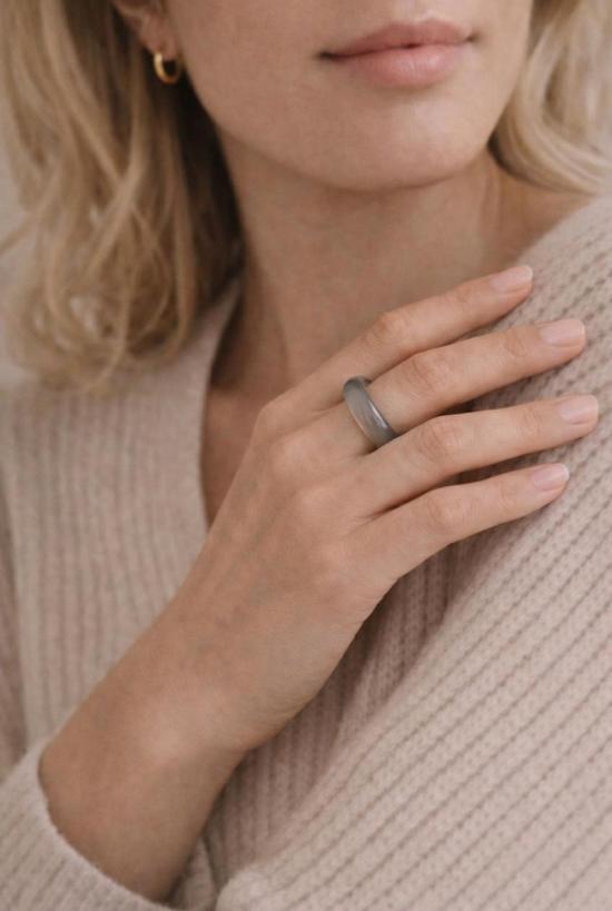  세레 반지 세리 미스트 그레이 퍼플 제이드 스톤 링 그레이 - SEREE