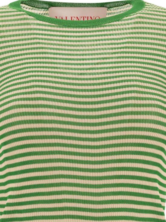  발렌티노 가라바니 긴팔 티셔츠 스트라이프 크루넥 니트 티셔츠 - VALENTINO GARAVANI