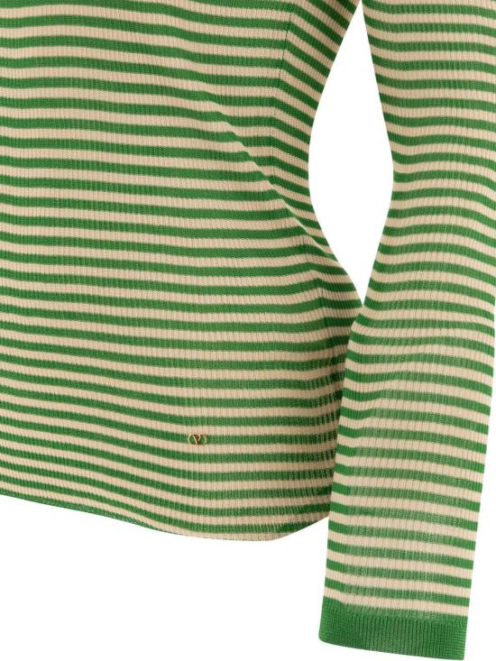  발렌티노 가라바니 긴팔 티셔츠 스트라이프 크루넥 니트 티셔츠 - VALENTINO GARAVANI