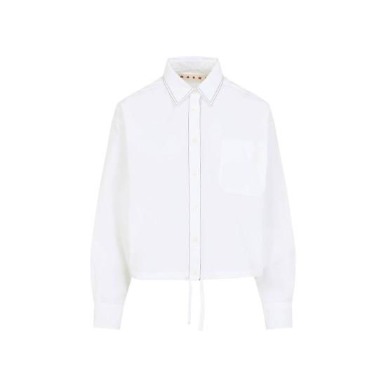  마르니 셔츠 코튼 셔츠 릴리 화이트 - MARNI