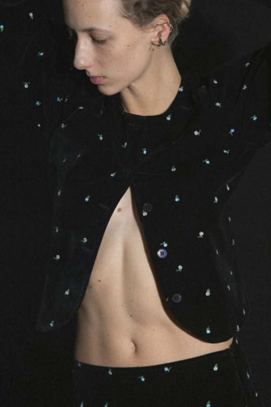  Marlies Grace 숏팬츠 말리스 그레이스 재키 스커트 블랙 벨벳 자수 - OTHER BRANDS