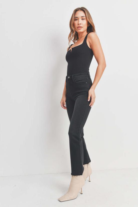  저스트 블랙 데님 데님 팬츠 빈티지 슬림 스트레이트 - JUST BLACK DENIM