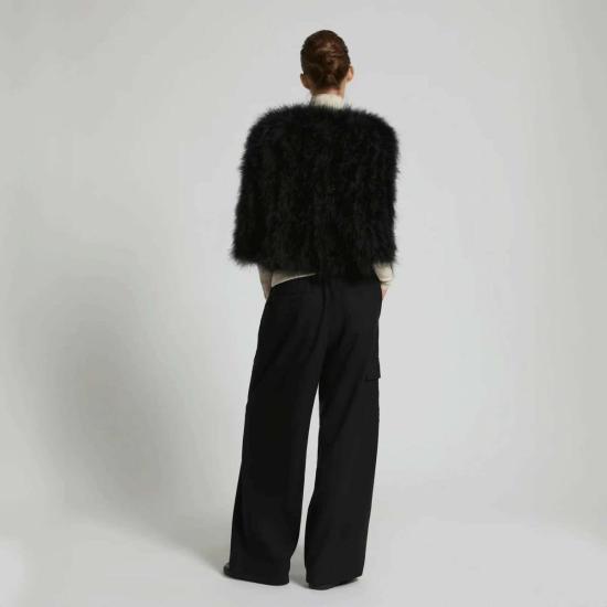  이브살로몬 무스탕 이브 살로몬 페더 재킷 블랙 - YVES SALOMON