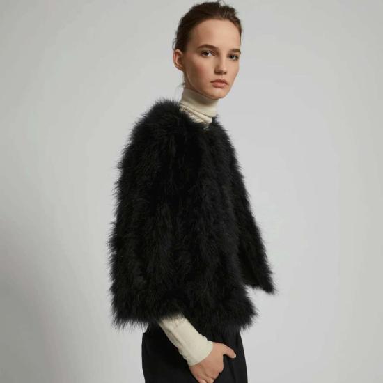  이브살로몬 무스탕 이브 살로몬 페더 재킷 블랙 - YVES SALOMON