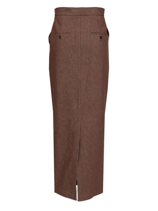  막스마라 롱 스커트 막스 마라 피아노사 롱 펜슬 스커트 브라운 - MAX MARA
