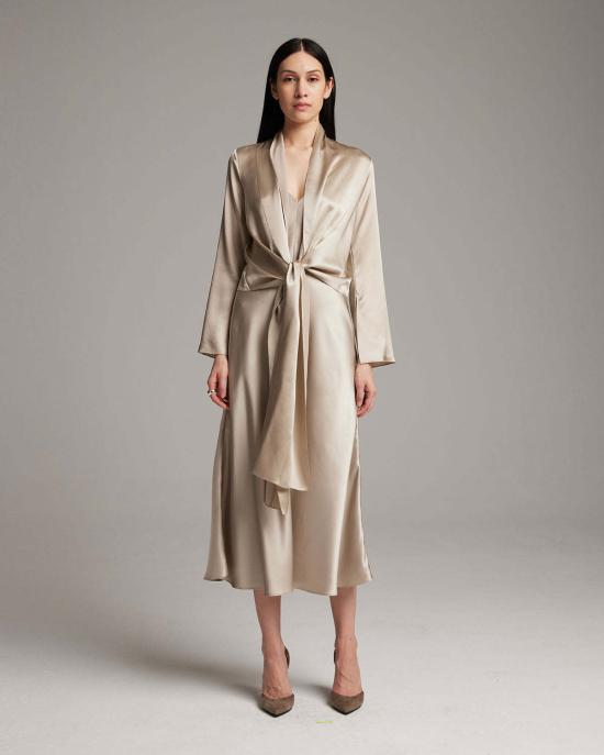  VOZ 블라우스 Voz 실크 페더라이트 랩  골드