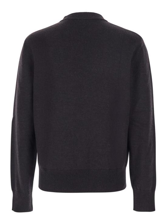  선플라워 스웨터 해바라기 무늬 크루넥 , 진한 갈색 - SUNFLOWER