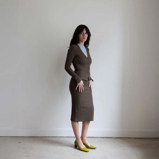  파리 데사이 가디건 카사트 골지 니트 - PARI DESAI