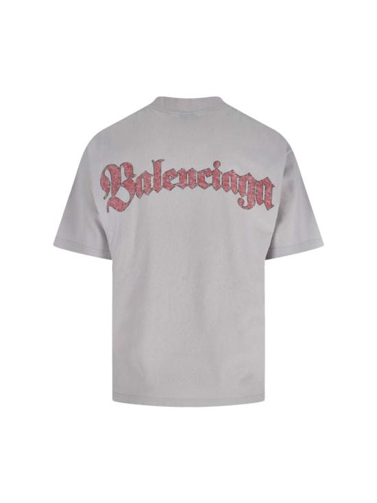  발렌시아가 반팔 티셔츠 스파이럴 크레스트 티셔츠 더티 화이트 - BALENCIAGA