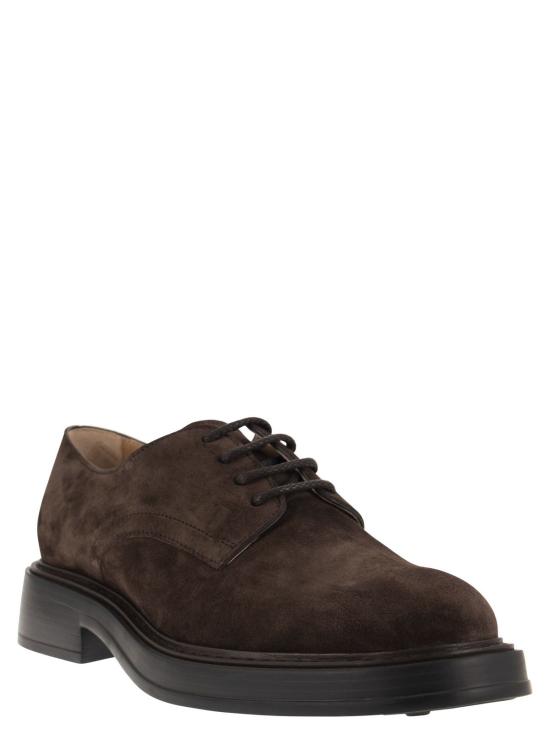  토즈 로퍼 스웨이드 레이스업  브라운 - TODS