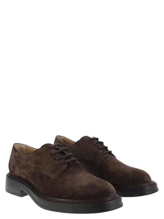  토즈 로퍼 스웨이드 레이스업  브라운 - TODS