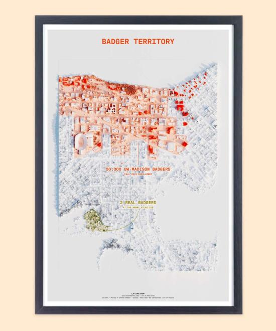  LATLONG.SHOP 반팔 티셔츠 Latlong.Shop 배저 테리토리 - LATLONG.SHOP