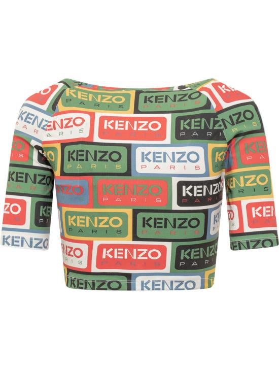  겐조 민소매 티셔츠 라벨 숏탑 뮤 멀티컬러 - KENZO