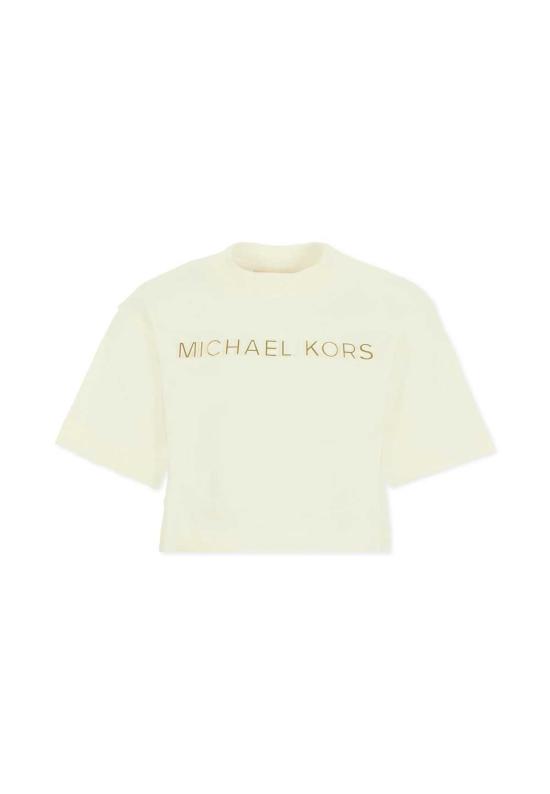  [키즈] 마이클 코어스 트레이닝 상의 아동용 크롭 로고 티셔츠 아이보리