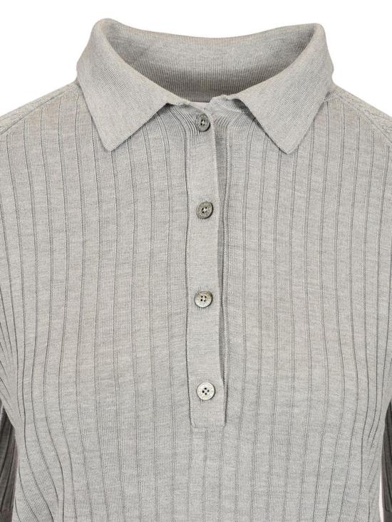  아크네 스튜디오 반팔 티셔츠 골지 실크 폴로 셔츠 그레이 - ACNE STUDIOS