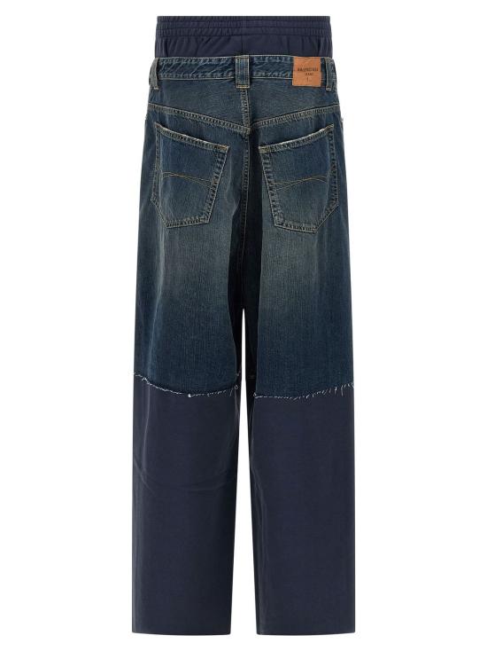  발렌시아가 트레이닝/조거 팬츠 진 인서트 조거 팬츠 블루 - BALENCIAGA