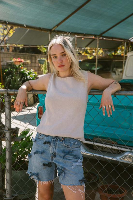  더 시리즈 뉴욕 데님 숏팬츠 더 시리즈 NY 데님 보우 쇼츠 블루 - THE SERIES NY